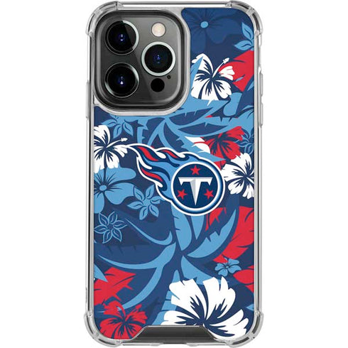 NFL Tennessee Titans Tropical Print iPhone 15 Pro Clear Case
